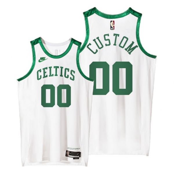 Celtics #00 Custom 2021 Classic Edition White Jersey Origins 75th anniversary