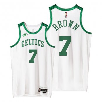 Celtics #7 Jaylen Brown 2021 Classic Edition White Jersey Origins 75th anniversary