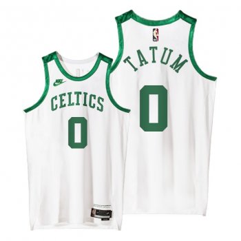 Celtics #0 Jayson Tatum 2021 Classic Edition White Jersey Origins 75th anniversary