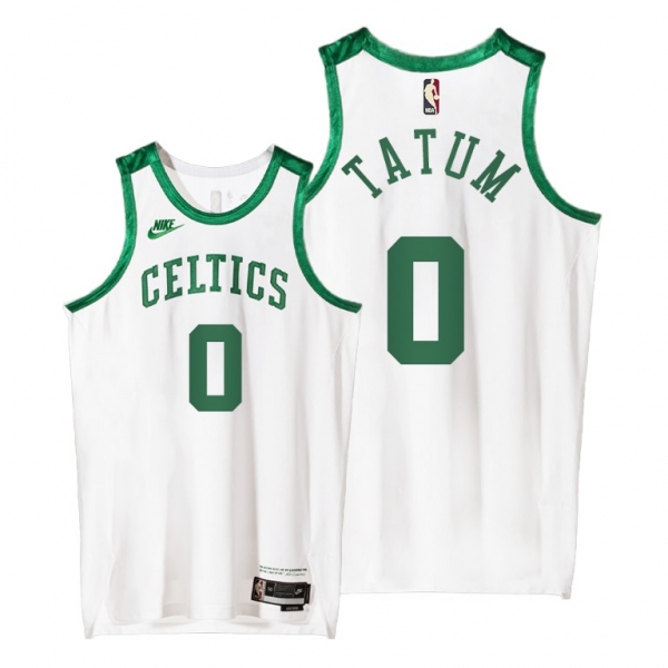 Celtics #0 Jayson Tatum 2021 Classic Edition White Jersey Origins 75th anniversary