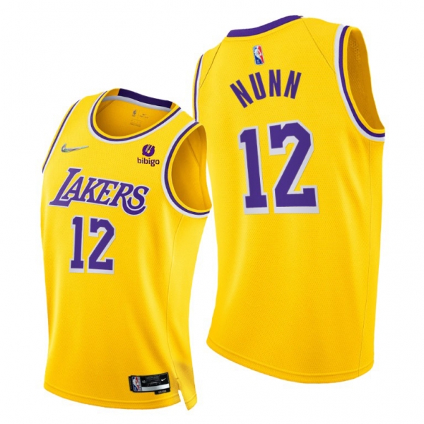 Lakers #12 Kendrick Nunn 2021-22 75th Diamond Anniversary Gold Jersey Icon Edition