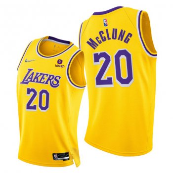 Lakers #20 Mac McClung 2021-22 75th Diamond Anniversary Gold Jersey Icon Edition