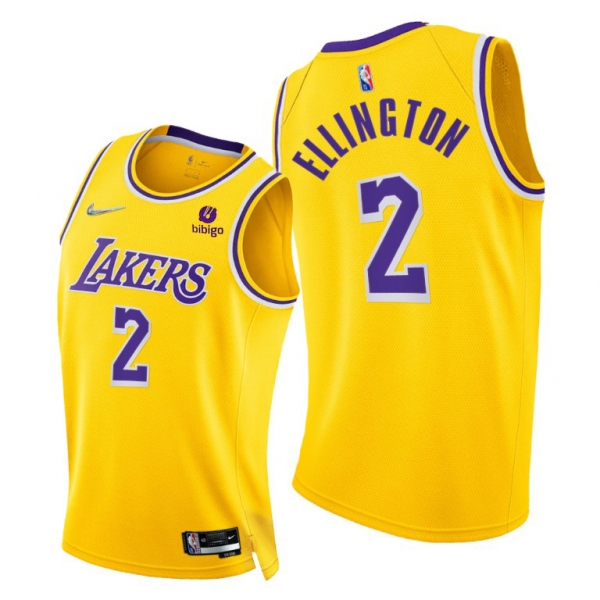 Lakers #2 Wayne Ellington 2021-22 75th Diamond Anniversary Gold Jersey Icon Edition