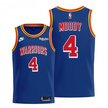 Warriors #4 Moses Moody 2021 Classic Edition Royal Jersey Origins 75th anniversary