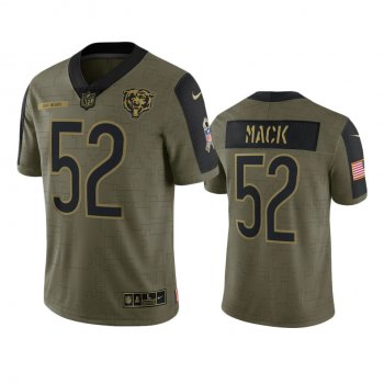 Chicago Bears Khalil Mack Olive 2021 Salute To Service Limited Jersey