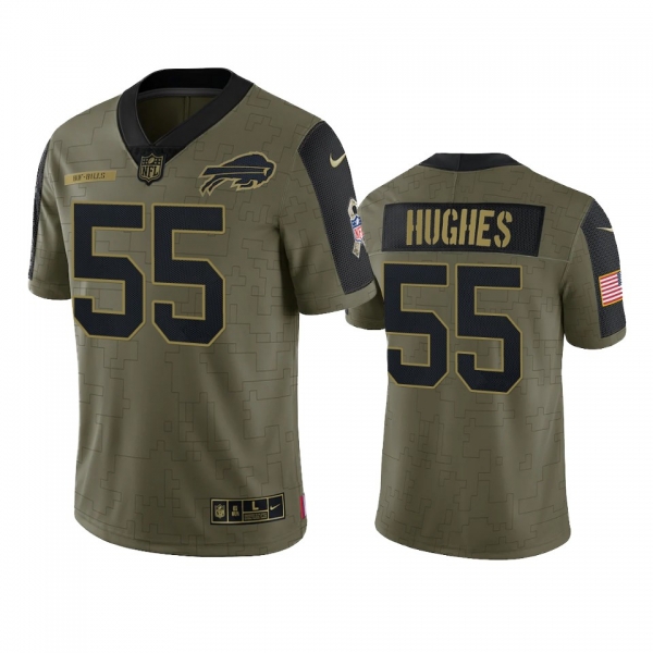 Buffalo Bills Jerry Hughes Olive 2021 Salute To Service Limited Jersey