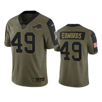 Buffalo Bills Tremaine Edmunds Olive 2021 Salute To Service Limited Jersey