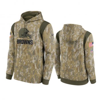 Cleveland Browns Camo 2021 Salute To Service Therma Performance Hoodie