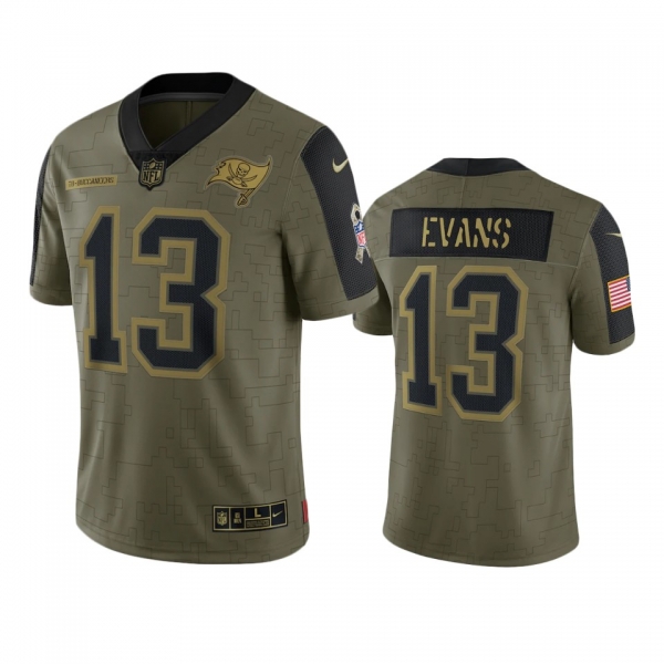 Tampa Bay Buccaneers Mike Evans Olive 2021 Salute To Service Limited Jersey