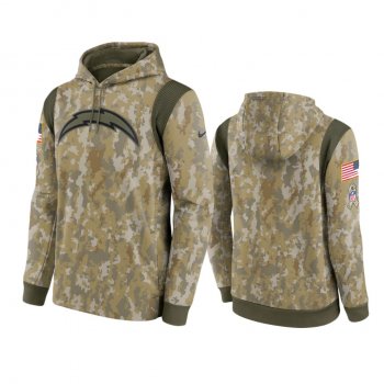 Los Angeles Chargers Camo 2021 Salute To Service Therma Performance Hoodie