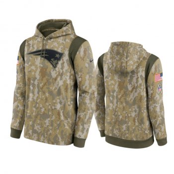 New England Patriots Camo 2021 Salute To Service Therma Performance Hoodie