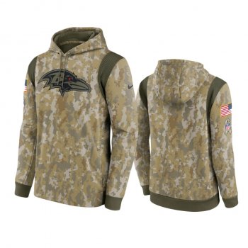 Baltimore Ravens Camo 2021 Salute To Service Therma Performance Hoodie