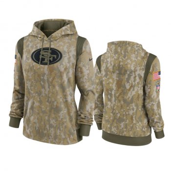 Women's San Francisco 49ers Olive 2021 Salute To Service Therma Performance Hoodie