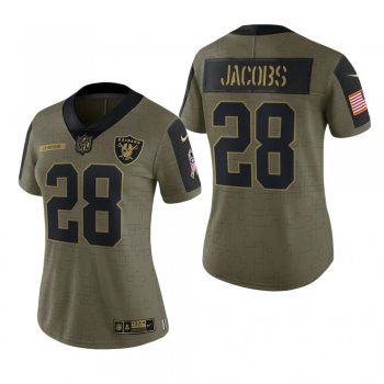 Women's Las Vegas Raiders Josh Jacobs Olive 2021 Salute To Service Limited Jersey