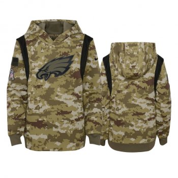 Youth Philadelphia Eagles Olive 2021 Salute To Service Therma Hoodie