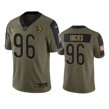 Chicago Bears Akiem Hicks Olive 2021 Salute To Service Limited Jersey