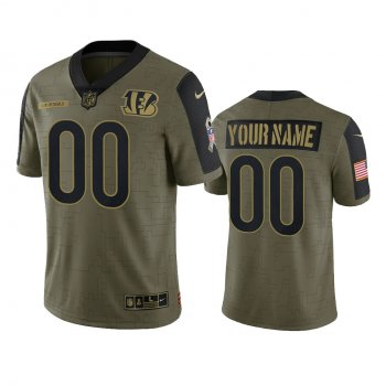 Cincinnati Bengals Custom Olive 2021 Salute To Service Limited Jersey