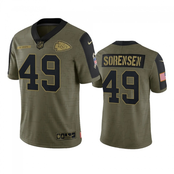 Kansas City Chiefs Daniel Sorensen Olive 2021 Salute To Service Limited Jersey