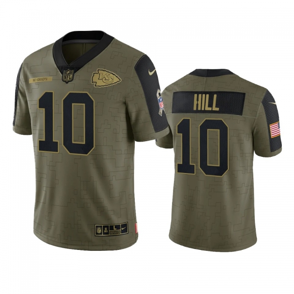 Kansas City Chiefs Tyreek Hill Olive 2021 Salute To Service Limited Jersey