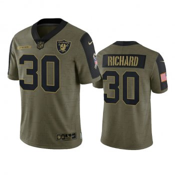 Las Vegas Raiders Jalen Richard Olive 2021 Salute To Service Limited Jersey