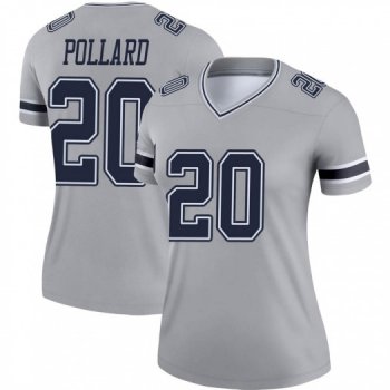 Women's Tony Pollard Dallas Cowboys Legend Gray Inverted Jersey