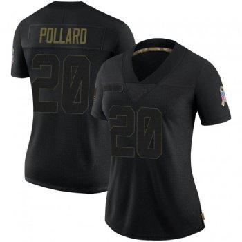 Women's Tony Pollard Dallas Cowboys Limited Black 2020 Salute To Service Jersey