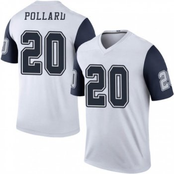 Men's Tony Pollard Dallas Cowboys Legend White Color Rush Jersey