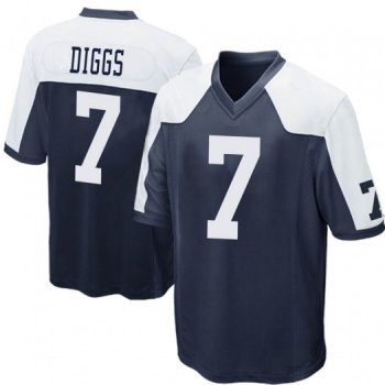 Men's Trevon Diggs Dallas Cowboys Game Navy Blue Throwback Jersey