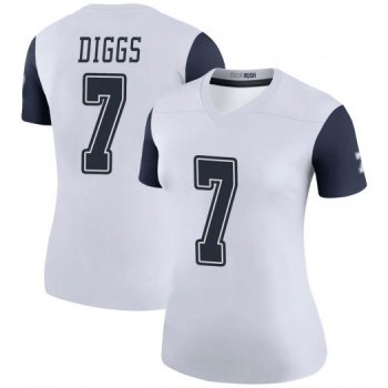 Women's Trevon Diggs Dallas Cowboys Legend White Color Rush Jersey