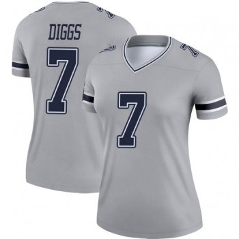 Women's Trevon Diggs Dallas Cowboys Legend Gray Inverted Jersey