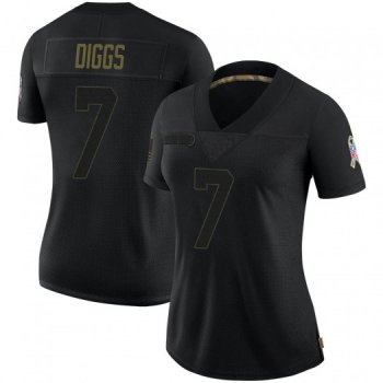 Women's Trevon Diggs Dallas Cowboys Limited Black 2020 Salute To Service Jersey