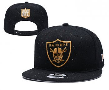 Raiders Team Gold Logo Black Adjustable Hat YD