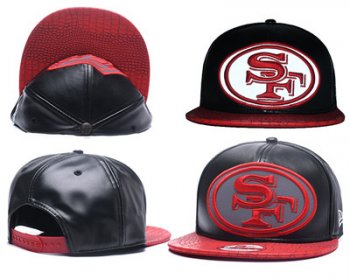 NFL San Francisco 49ers Fresh Logo Black Reflective Adjustable Hat A189