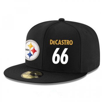 Pittsburgh Steelers #66 David DeCastro Snapback Cap NFL Player Black with White Number Stitched Hat