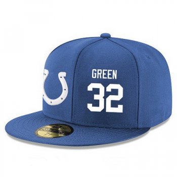 Indianapolis Colts #32 T.J. Green Snapback Cap NFL Player Royal Blue with White Number Stitched Hat