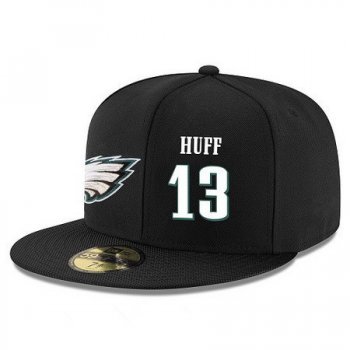 Philadelphia Eagles #13 Josh Huff Snapback Cap NFL Player Black with White Number Stitched Hat