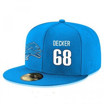 Detroit Lions #68 Taylor Decker Snapback Cap NFL Player Light Blue with White Number Stitched Hat