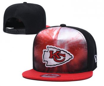 Chiefs Team Logo Red Black Adjustable Leather Hat TX1