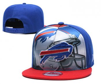 Bills Team Logo Blue Red Adjustable Leather Hat TX