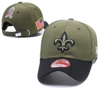 NFL New Orleans Saints Team Logo Olive Peaked Adjustable Hat R56