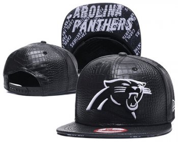 NFL Carolina Panthers Team Logo Black Snapback Adjustable Hat S001