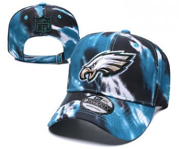 Eagles Team Logo Blue Black Peaked Adjustable Fashion Hat YD