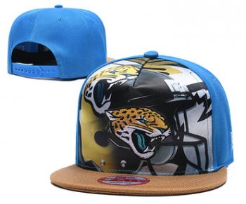 Jaguars Team Logo Blue Adjustable Leather Hat TX