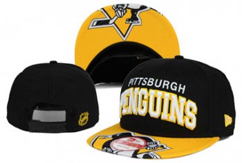 NHL Pittsburgh Penguins Team Logo Black Snapback Adjustable Hat