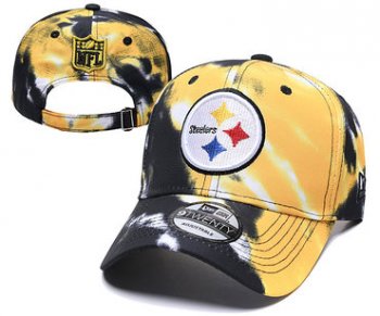 Steelers Team Logo Yellow Black Peaked Adjustable Fashion Hat YD