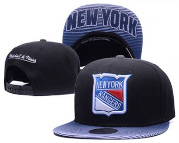 NHL New York Rangers Team Logo Black Mitchell & Ness Adjustable Hat