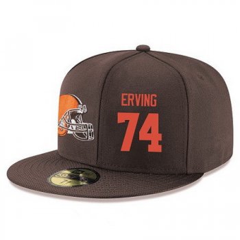 Cleveland Browns #74 Cameron Erving Snapback Cap NFL Player Brown with Orange Number Stitched Hat