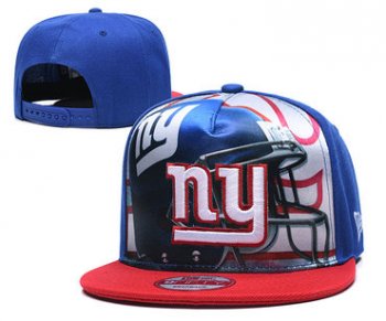 New York Giants Team Logo Royal Red Adjustable Leather Hat TX