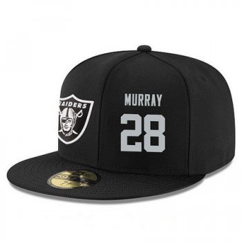 Oakland Raiders #28 Latavius Murray Snapback Cap NFL Player Black with Silver Number Stitched Hat