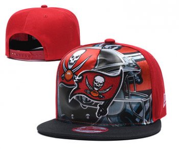 Buccaneers Team Logo Red Black Adjustable Leather Hat TX